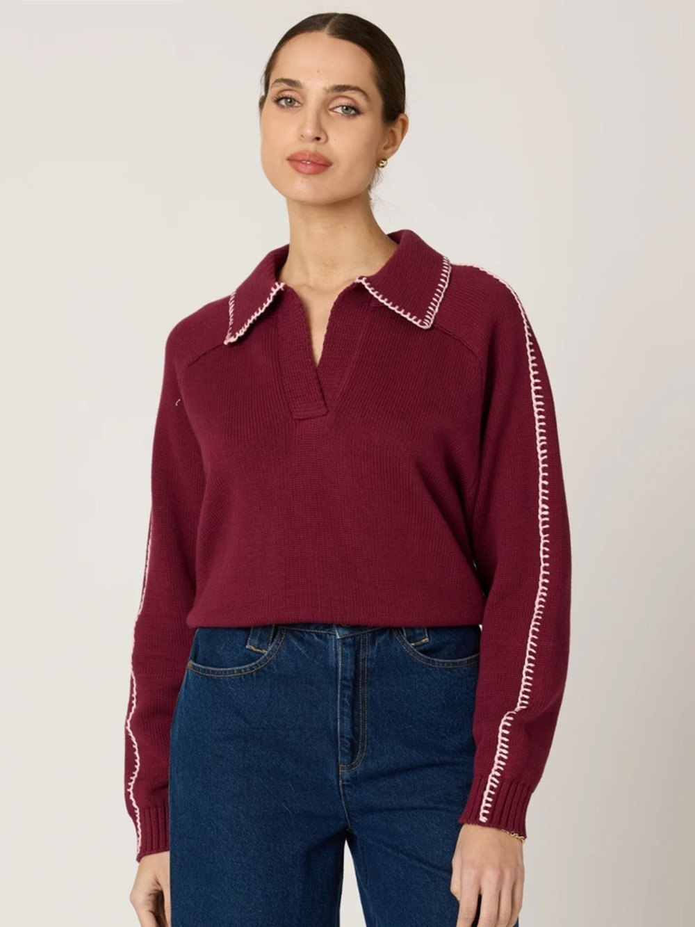 CLEOBELLA elly sweater in zinfandel ivory Sz‎ S